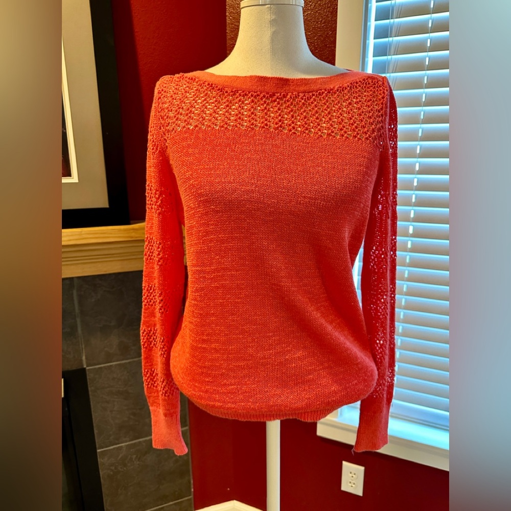 LOFT Coral Crew Neck Sweater